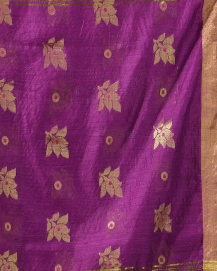 Cotton Silk Party Wear Saree Trendy Design Gulnaz Georgette Chiffon Cotton Saree (Purple)