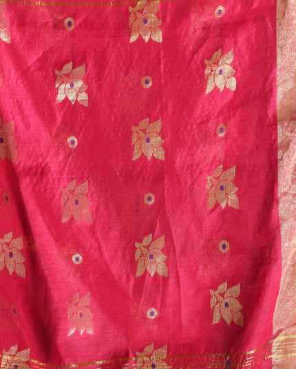 Cotton Silk Party Wear Saree Trendy Design Gulnaz Georgette Chiffon Cotton Saree (Pink)