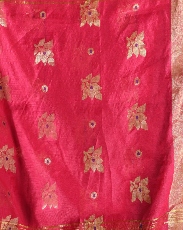 Cotton Silk Party Wear Saree Trendy Design Gulnaz Georgette Chiffon Cotton Saree (Pink)