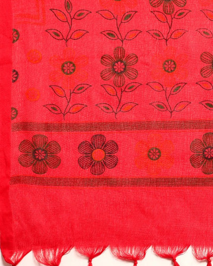 DESH BIDESH Floral Pure Cotton Taant Saree