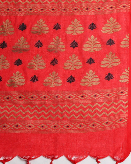 DESH BIDESH Woven Design Floral Pure Cotton Taant Saree