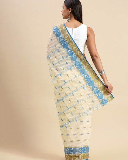 DESH BIDESH Woven Design Pure Cotton Taant Saree
