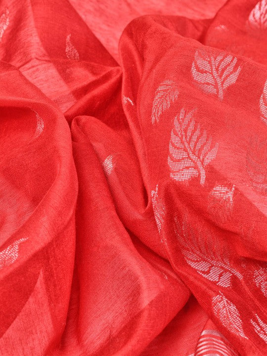 DESH BIDESH Ethnic Motifs Woven Design Zari Silk Cotton Ready To Wear Taant Saree