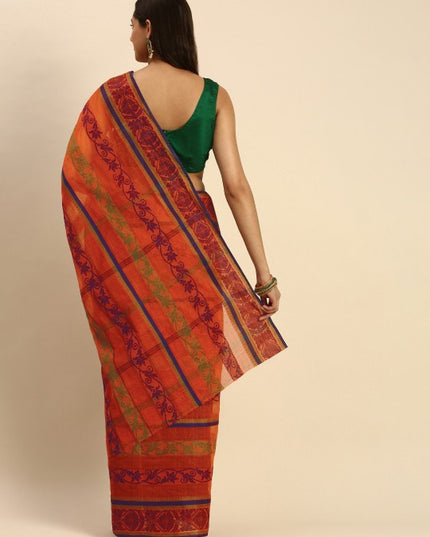 DESH BIDESH Woven Design Pure Cotton Taant Saree