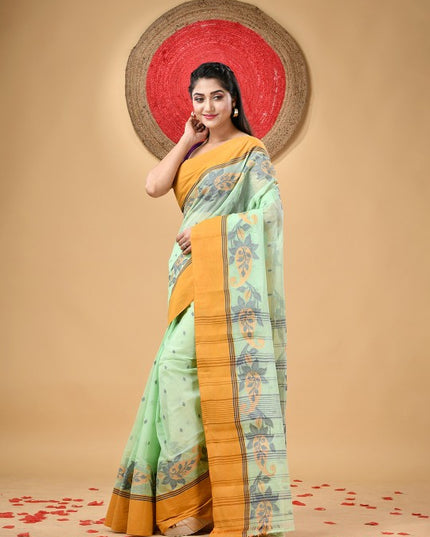 DESH BIDESH Paisley Pure Cotton Taant Saree for Women