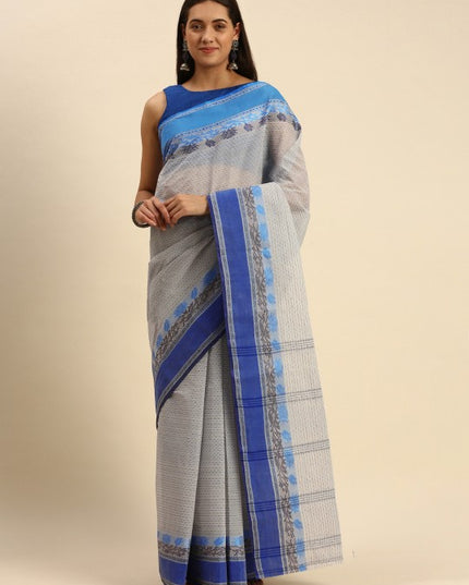 DESH BIDESH Woven Design Pure Cotton Taant Saree