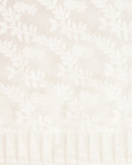 DESH BIDESH Magenta & White Ethnic Motifs Pure Cotton Taant Saree