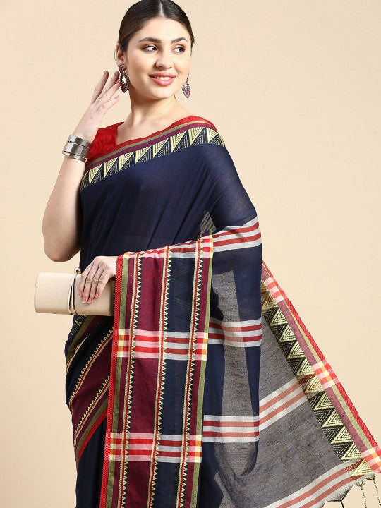 DESH BIDESH Printed Pure Cotton Khadi Saree