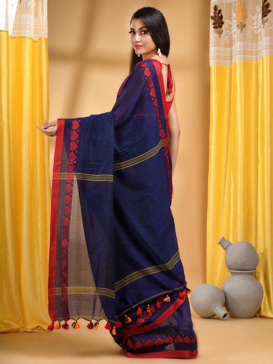 Desh Bidesh Pure Cotton Woven Design Handloom Taant Saree