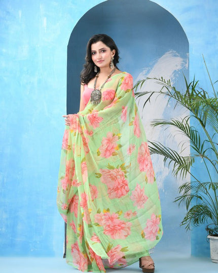 DESH BIDESH Floral Printed Saree - Sarees for Women 36457365