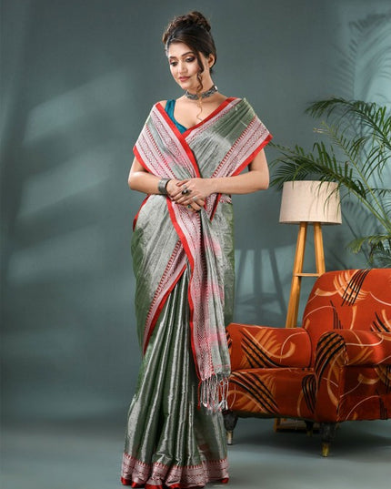 DESH BIDESH Zari Silk Cotton Bandhani Saree