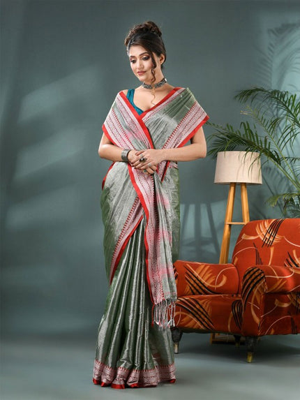 DESH BIDESH Zari Silk Cotton Bandhani Saree