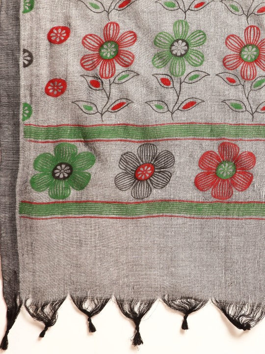 DESH BIDESH Floral Pure Cotton Taant Saree