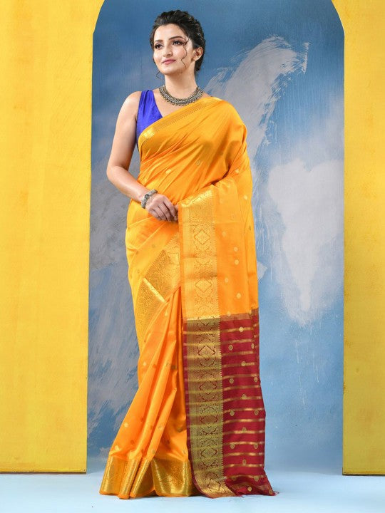 Exquisite Woven Design Zari Silk Blend Kanjeevaram Saree for Women