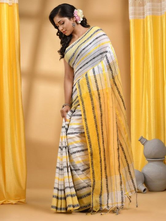 DESH BIDESH Women Woven Design Pure Cotton Khadi Saree