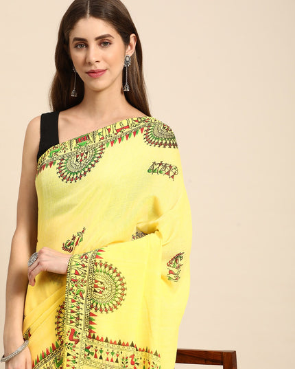 DESH BIDESH Warli Pure Cotton Taant Saree