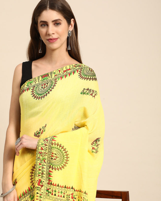 DESH BIDESH Warli Pure Cotton Taant Saree