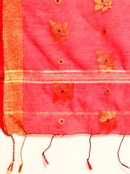 DESH BIDESH Ethnic Motifs Zari Taant Saree