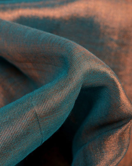 Exquisite Green and Gold Embellished Tissue Taant Saree for Women