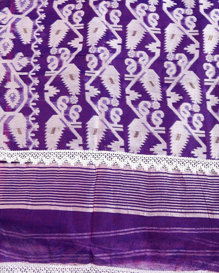 dB DESH BIDESH Women's Cotton Silk Soft Jamdani Saree Fancy Lace Border Jamdani Sarees For Women Without Blouse Piece