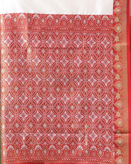 dB DESH BIDESH Women`s kanjivaram silk latest, Sinduraah design saree party, wear fancy banarasi Art silk saree wedding, function trending New silk saree farewell festival White red saree for women