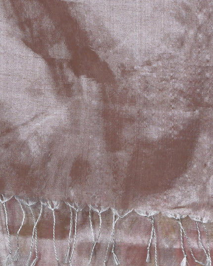 dB Women`s Bengal MayurKonthi Color Changer Tissue Pure Handloom Cotton Saree With Blouse Piece Free Size Grey Gold