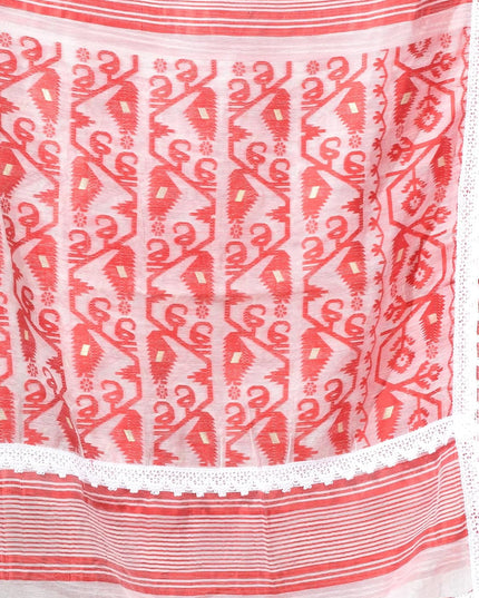 dB DESH BIDESH Women's Cotton Silk Soft Jamdani Saree Fancy Lace Border Jamdani Sarees For Women Without Blouse Piece