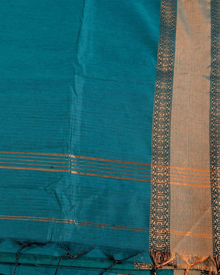 dB DESH BIDESH Women's Soft Silk Saree For festival Party, Wear Cotton Silk Noor-E-Rang Gold Zari Border Style Sari With Blouse Piece