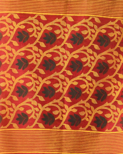dB DESH BIDESH Women`s Saree for Woman Cotton Silk Bonoshree Printed Soft Cotton Saree for Daily Office wear Women Saree with Blouse Piece