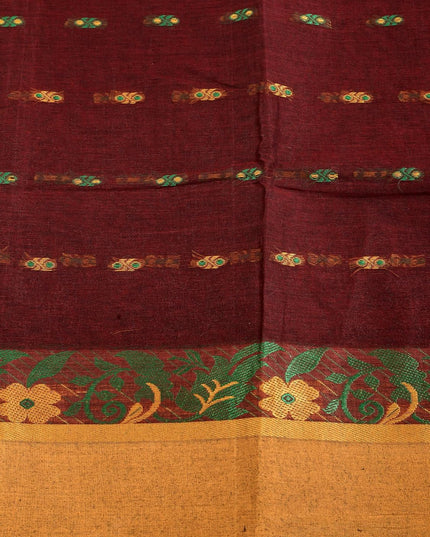dB DESH BIDESH Women Cotton Sarees for Women Royal Patralika Design Handloom Tant Saree Daily Wear Traditional Bengali Cotton Saree Without Blouse Piece