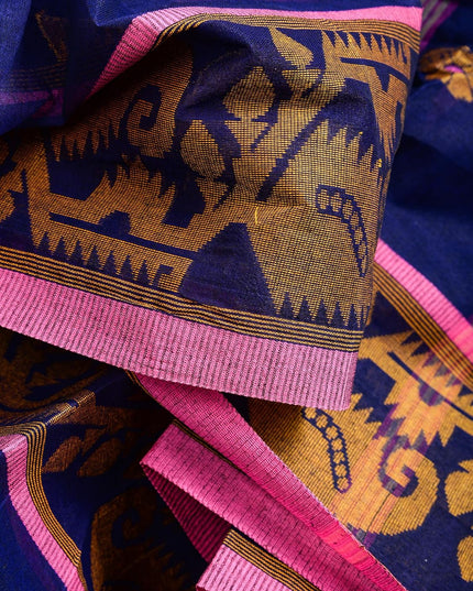 dB DESH BIDESH Cotton Saree For Woman Kolka Loom Design Border Traditional Tant Handloom Cotton Saree For Women Latest, Design Daily Wear Sari for Women Without Blouse Piece