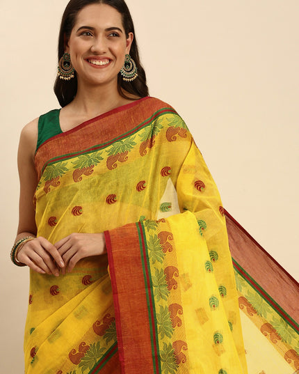 DESH BIDESH Woven Design Pure Cotton Taant Saree