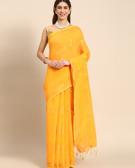 DESH BIDESH Ethnic Motifs Zari Taant Saree