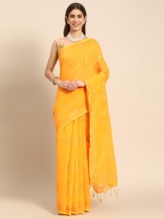 DESH BIDESH Ethnic Motifs Zari Taant Saree