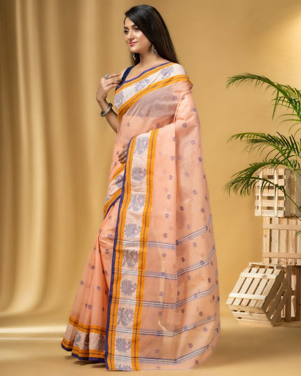 DESH BIDESH Ethnic Motifs Woven Design Pure Cotton Taant Saree