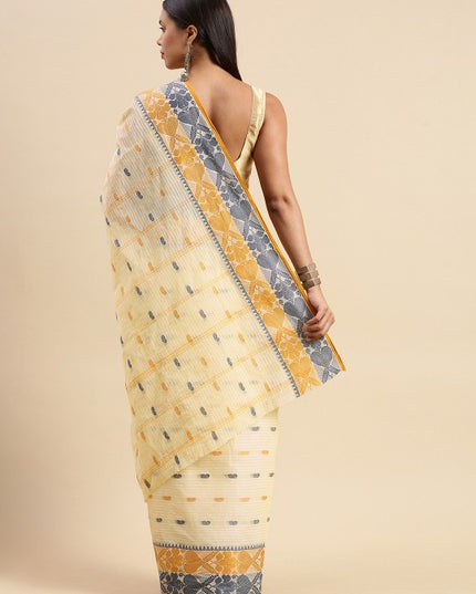 DESH BIDESH Woven Design Pure Cotton Taant Saree