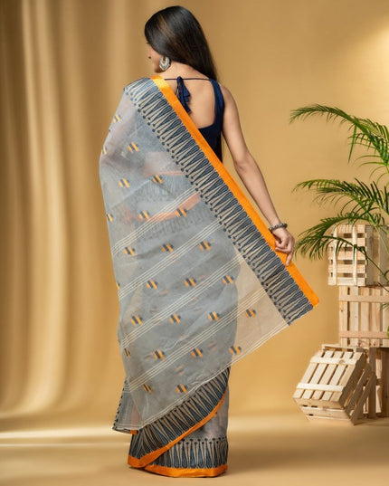 DESH BIDESH Ethnic Motifs Woven Design Pure Cotton Taant Saree