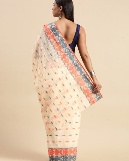 DESH BIDESH Woven Design Pure Cotton Taant Saree