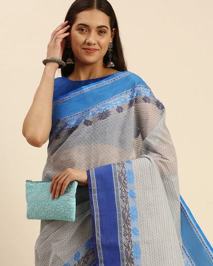 DESH BIDESH Woven Design Pure Cotton Taant Saree