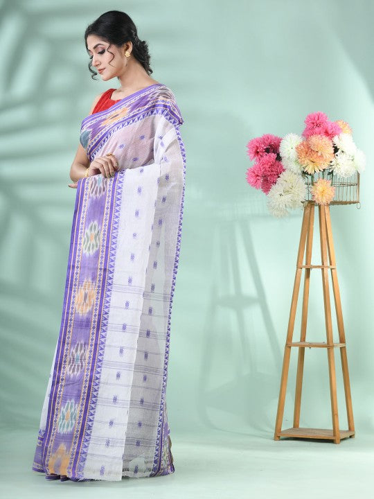 DESH BIDESH Women's Woven Design Pure Cotton Saree - Elegant Ethnic Wear
