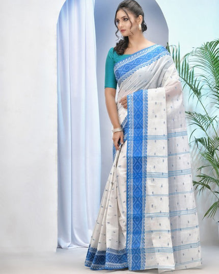 DESH BIDESH Women Woven Design Pure Cotton Jamdani Saree