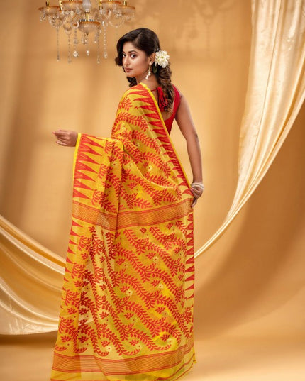 Exquisite Woven Pure Cotton Jamdani Saree for Women - Traditional Indian Attire
