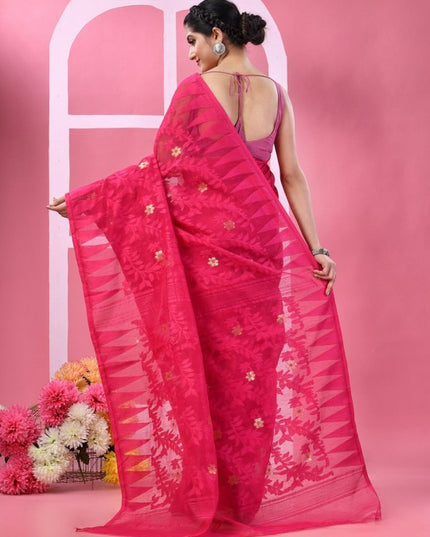 DESH BIDESH Woven Design Pure Cotton Taant Saree - Sarees for Women 33210529