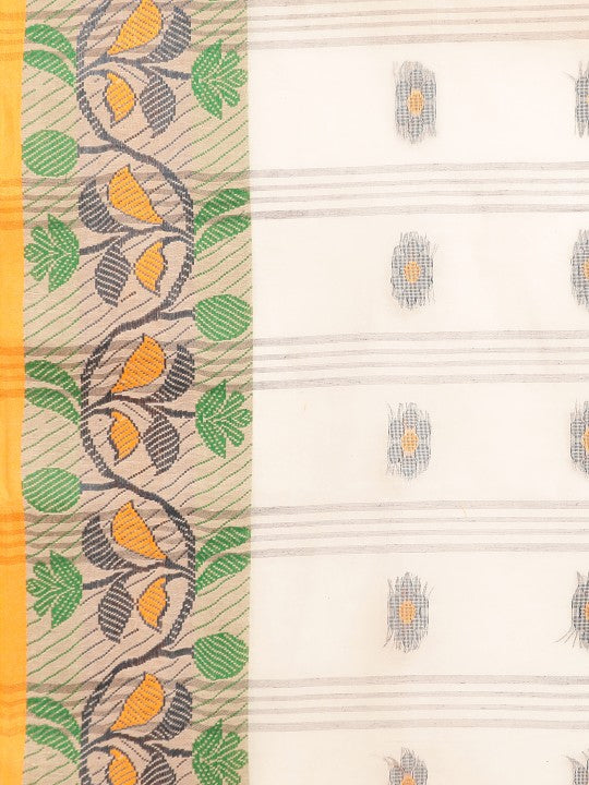 DESH BIDESH Ethnic Motifs Pure Cotton Taant Saree
