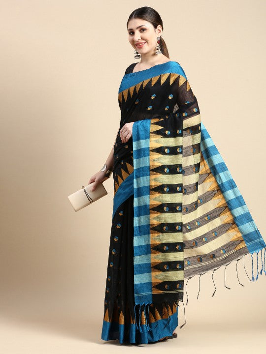 DESH BIDESH Woven Design Pure Cotton Saree