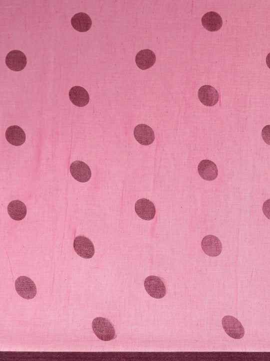 DESH BIDESH Polka Dots Pure Cotton Taant Saree