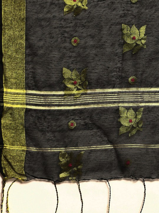DESH BIDESH Ethnic Motifs Zari Taant Saree
