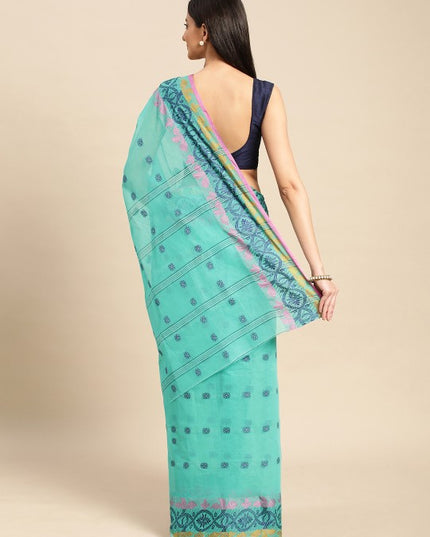 DESH BIDESH Ethnic Motifs Pure Cotton Taant Saree