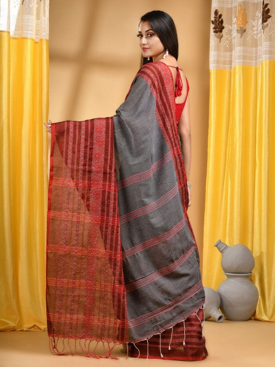 DESH BIDESH Woven Design Pure Cotton Taant Saree