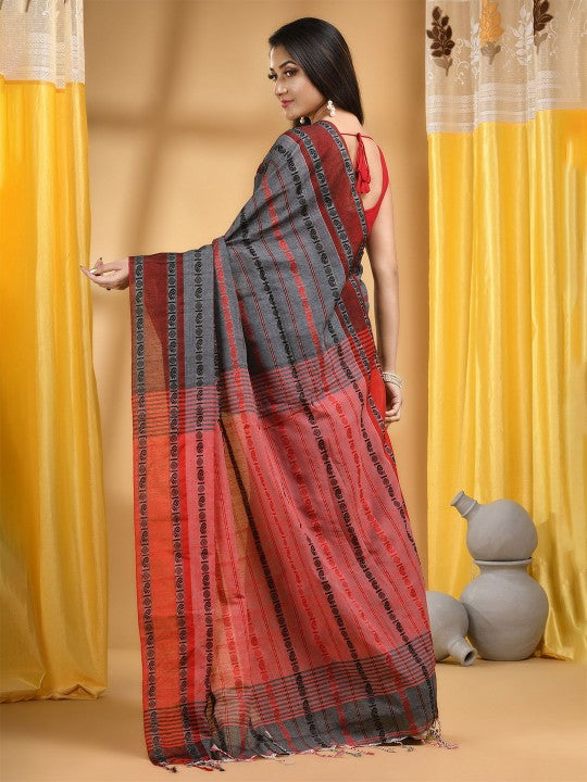 DESH BIDESH Woven Design Pure Cotton Taant Saree